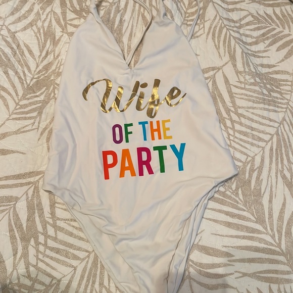 Show Me Your Mumu White One-Piece “Wife of the Party” size small - Picture 2 of 10